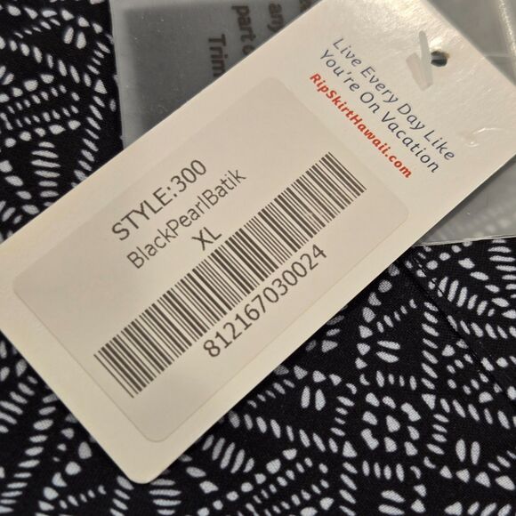 RipSkirt Hawaii Wrap Midi Skirt Size XL Length 3 Black Batik NEW travel Beach - Picture 3 of 5